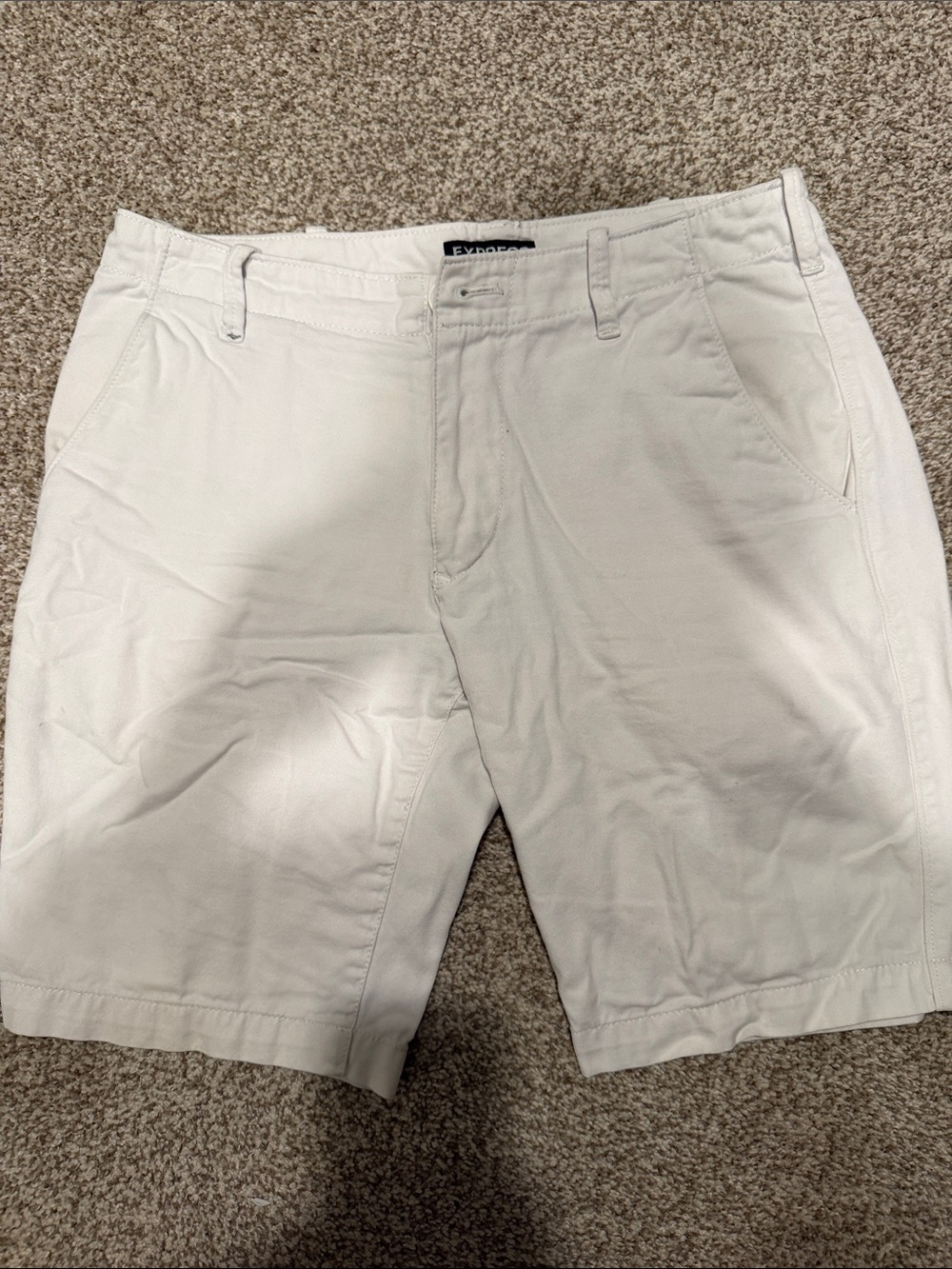 Express Men’s White Flat Front Shorts